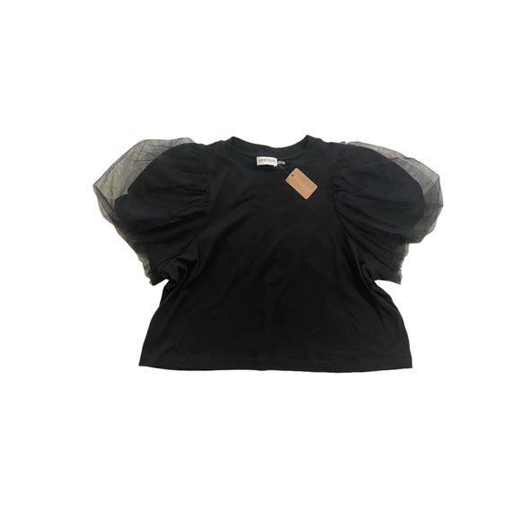 Vestique Black Puff Sleeve Tee Size Large - Picture 3 of 7